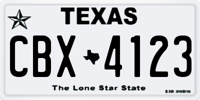 TX license plate CBX4123