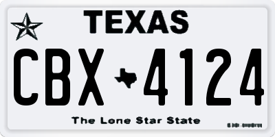 TX license plate CBX4124