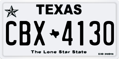 TX license plate CBX4130