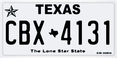 TX license plate CBX4131