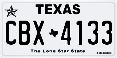 TX license plate CBX4133
