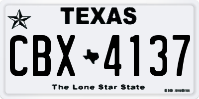 TX license plate CBX4137