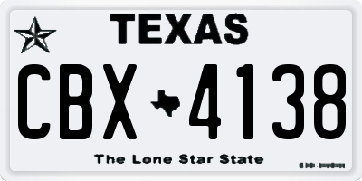 TX license plate CBX4138