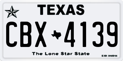 TX license plate CBX4139
