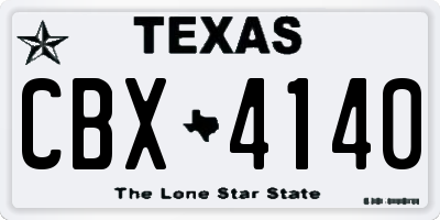 TX license plate CBX4140