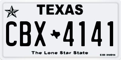 TX license plate CBX4141