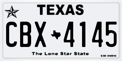 TX license plate CBX4145