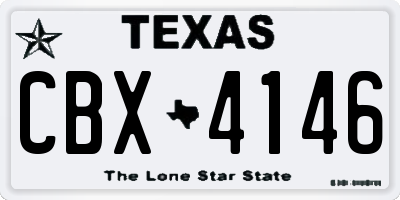 TX license plate CBX4146