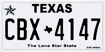 TX license plate CBX4147