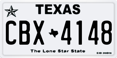TX license plate CBX4148