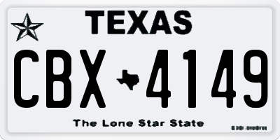 TX license plate CBX4149