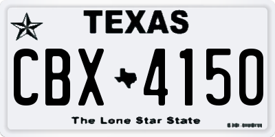 TX license plate CBX4150
