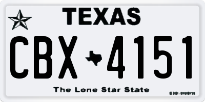 TX license plate CBX4151