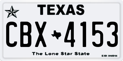 TX license plate CBX4153