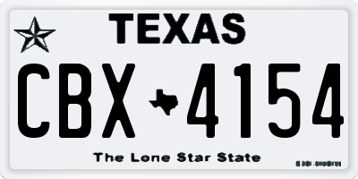 TX license plate CBX4154