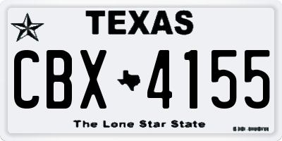 TX license plate CBX4155