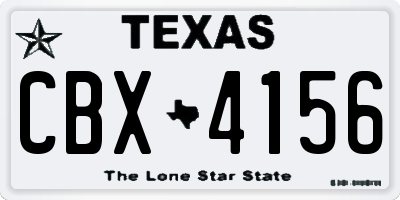 TX license plate CBX4156