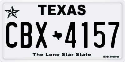 TX license plate CBX4157