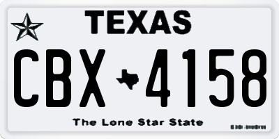 TX license plate CBX4158