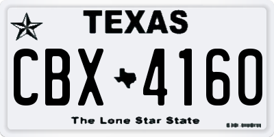 TX license plate CBX4160