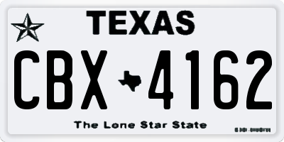 TX license plate CBX4162