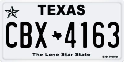 TX license plate CBX4163