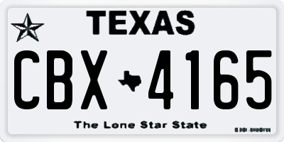 TX license plate CBX4165