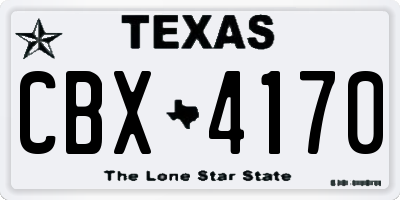 TX license plate CBX4170