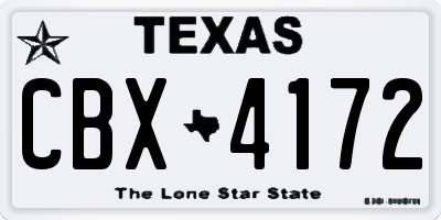 TX license plate CBX4172