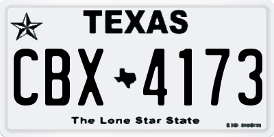 TX license plate CBX4173