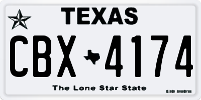 TX license plate CBX4174