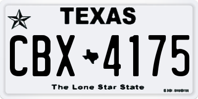TX license plate CBX4175