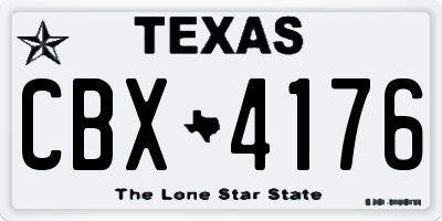TX license plate CBX4176