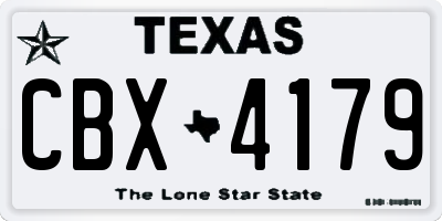 TX license plate CBX4179