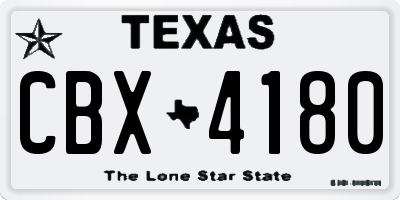 TX license plate CBX4180