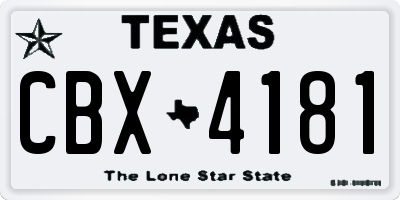 TX license plate CBX4181