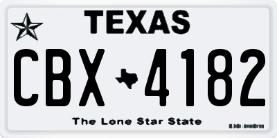TX license plate CBX4182