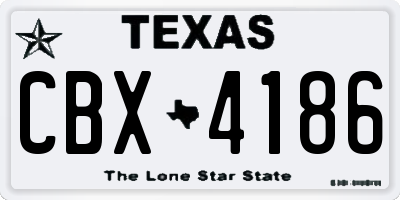 TX license plate CBX4186