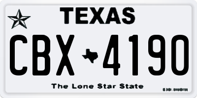 TX license plate CBX4190