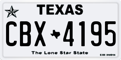 TX license plate CBX4195