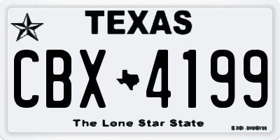 TX license plate CBX4199