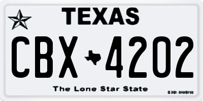 TX license plate CBX4202
