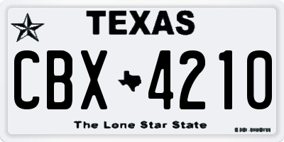 TX license plate CBX4210