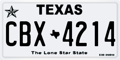 TX license plate CBX4214