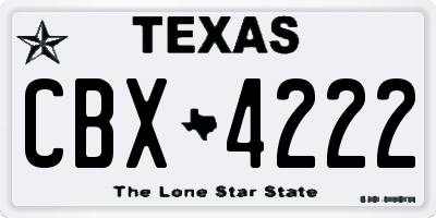 TX license plate CBX4222