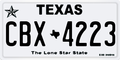 TX license plate CBX4223