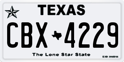 TX license plate CBX4229
