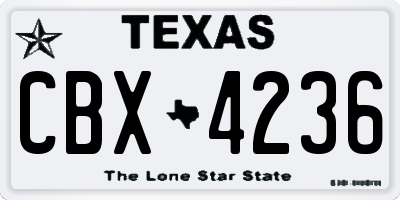 TX license plate CBX4236