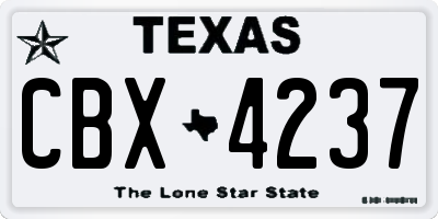 TX license plate CBX4237