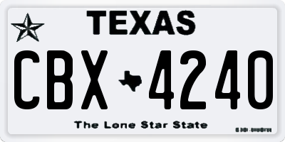 TX license plate CBX4240